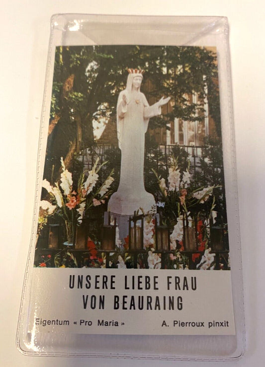 Our Lady of Beauraing Vintage Prayer Card in German, from Belgium, New - Bob and Penny Lord