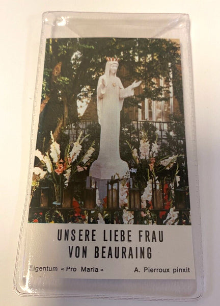 Our Lady of Beauraing Vintage Prayer Card in German, from Belgium, New