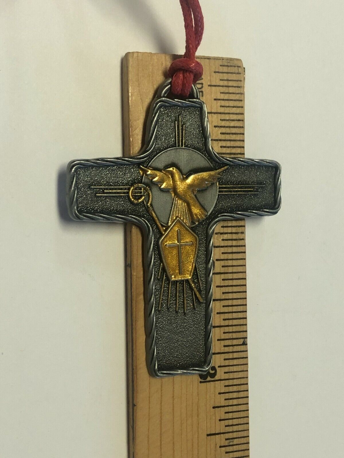 Confirmation Cross on Red Cord, New