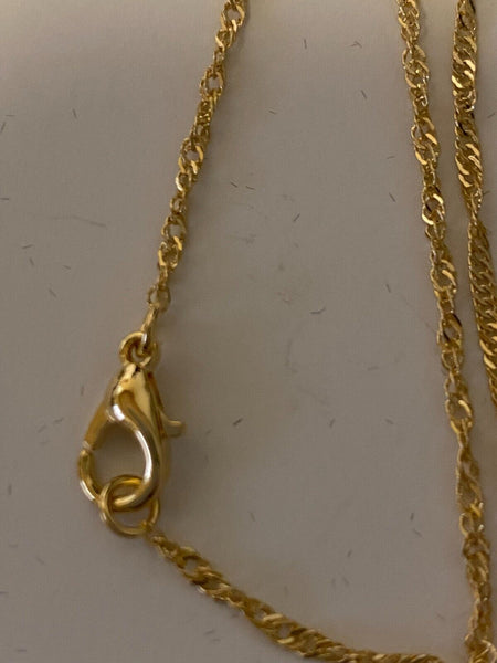 Brazilian Gold & Silver Crucifix 20" Necklace, New