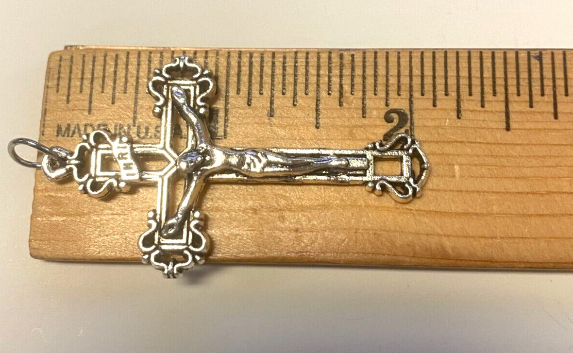 Celtic  Crucifix Pendant 2" Silver Plated,  New #16