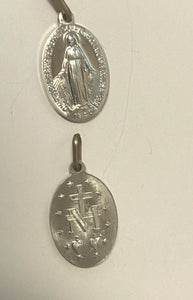 Our Lady of the Miraculous Silver tone  Image .50" Medal, New from Italy