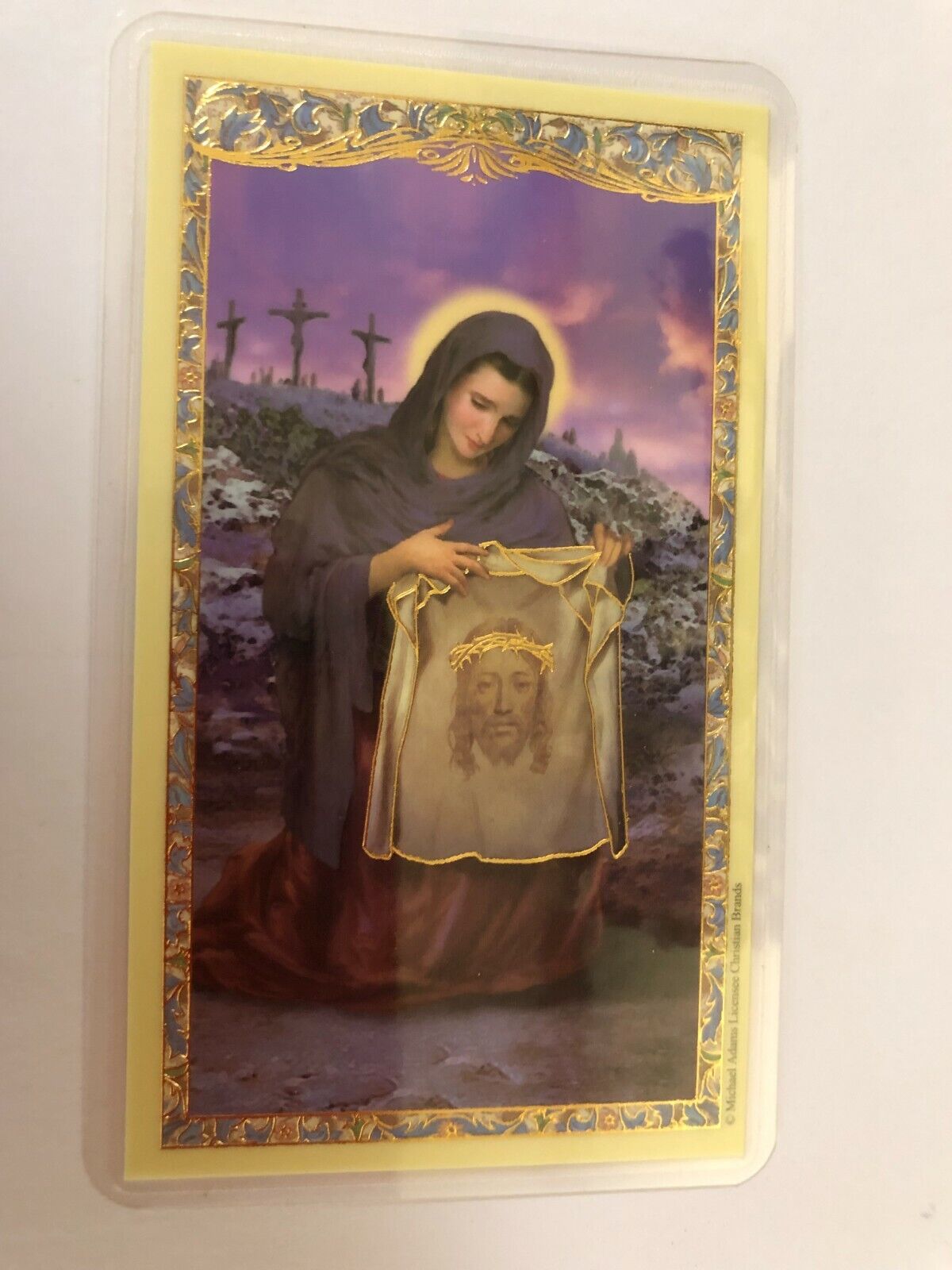 Saint Veronica Laminated Prayer Card, New