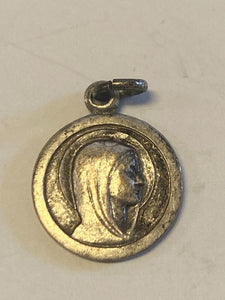 Our Lady of Lourdes/St Bernadette vintage 2 sided small medal, new from France