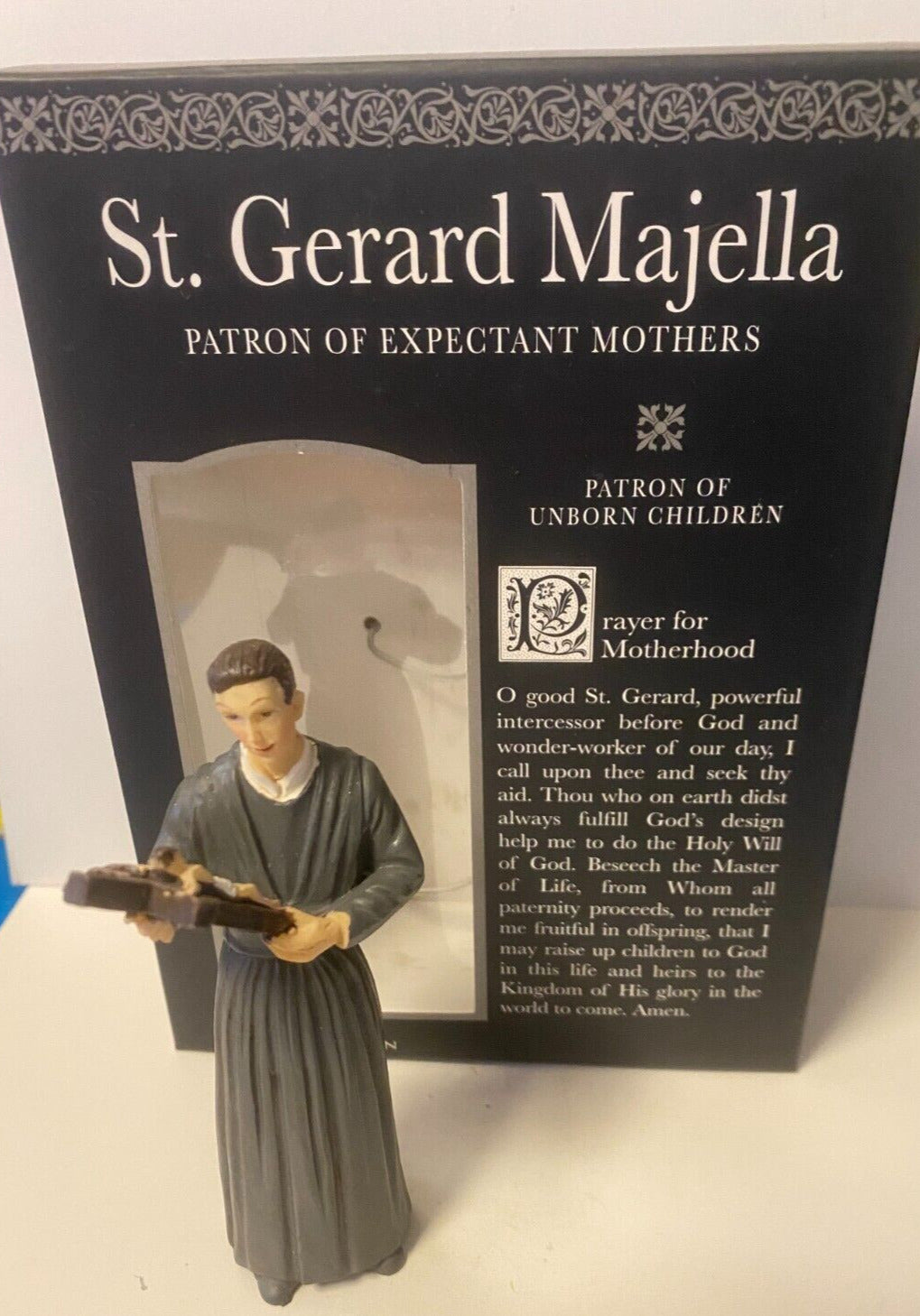 Saint Gerard Majella 4" H Statue,+ Prayer Card & Bio,  New