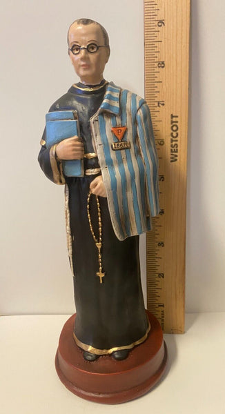 Saint Maximilian Kolbe 9" Statue, New from Colombia