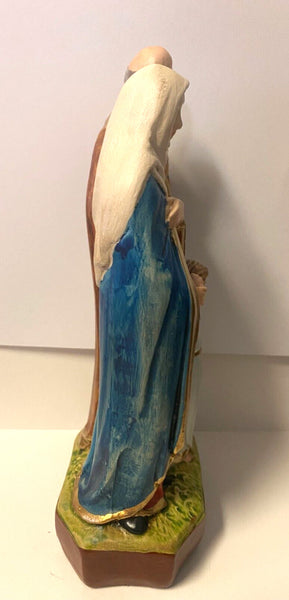 Sts. Anne & Joaquim Hand Painted 8" Statue, New From Colombia