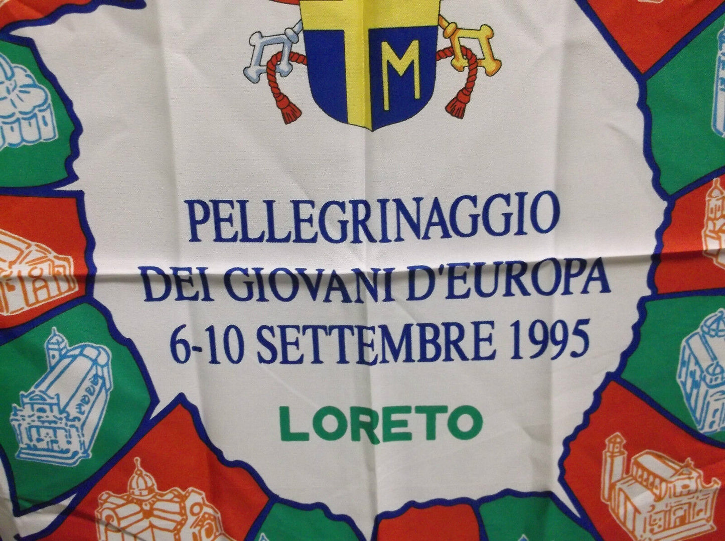 Vintage Souvenir "95 Loreto Italy Scarf, New