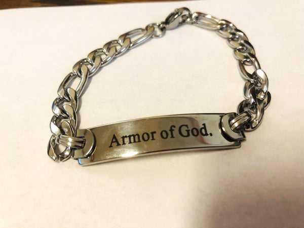 Stainless Steel  Armor of God  8  L Bracelet, New