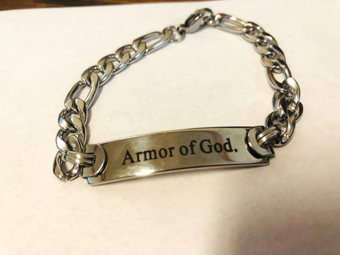 Stainless Steel  Armor of God  8  L Bracelet, New