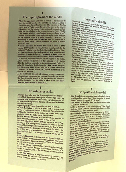Our Lady of the Miraculous Medal Folder, History of the Medal with Medal, New