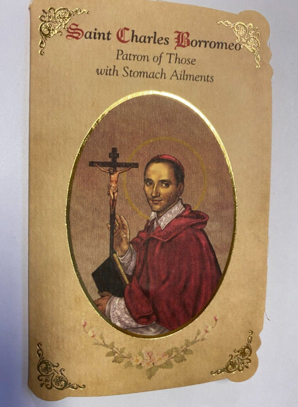 Saint Charles Borromeo, Prayer Card & Medal, New
