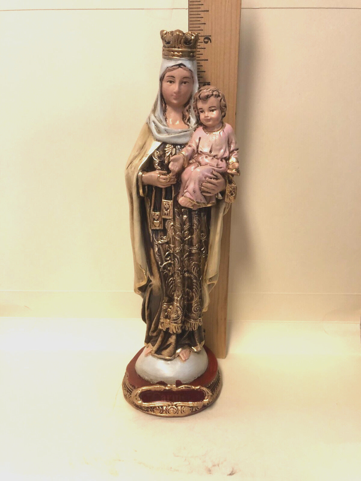 Our Lady of Mount Carmel 9" Statue, New from Colombia