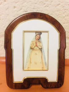 Blessed Mother Antique Image on Acrylic Picture Frame, From Italy