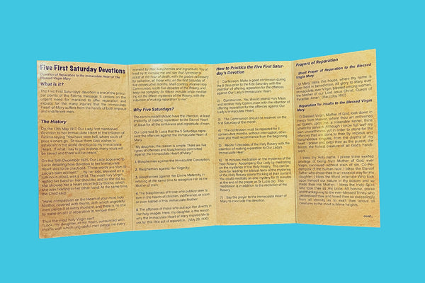 5 First Saturday Devotions Folded Prayer Card