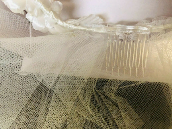 First Holy Communion Floral Headband Veil, New