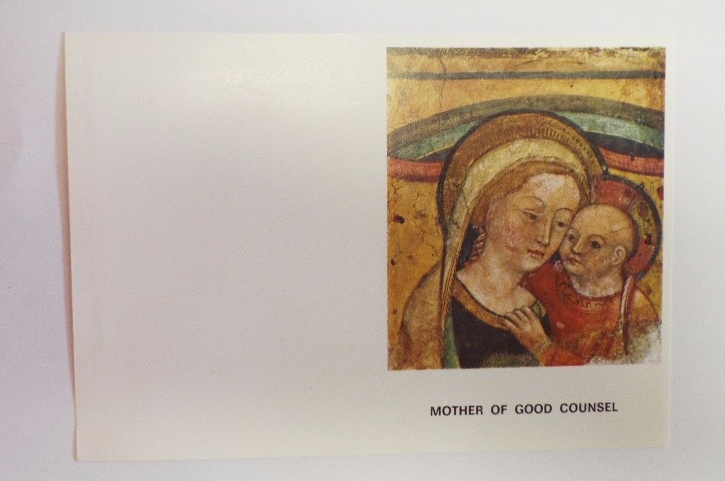 Our Lady of Good Counsel Image Folder Card (blank on the inside) from Italy, New - Bob and Penny Lord