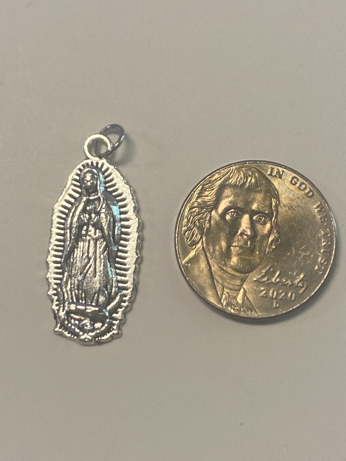 Our Lady of Guadalupe Silver Plated 1"  Medal, New #2