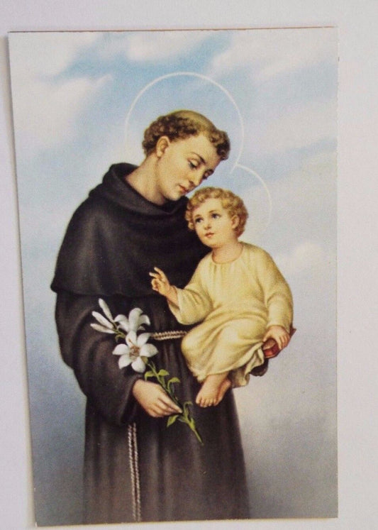 Saint Anthony of Padua Prayer Card, New from Italy - Bob and Penny Lord