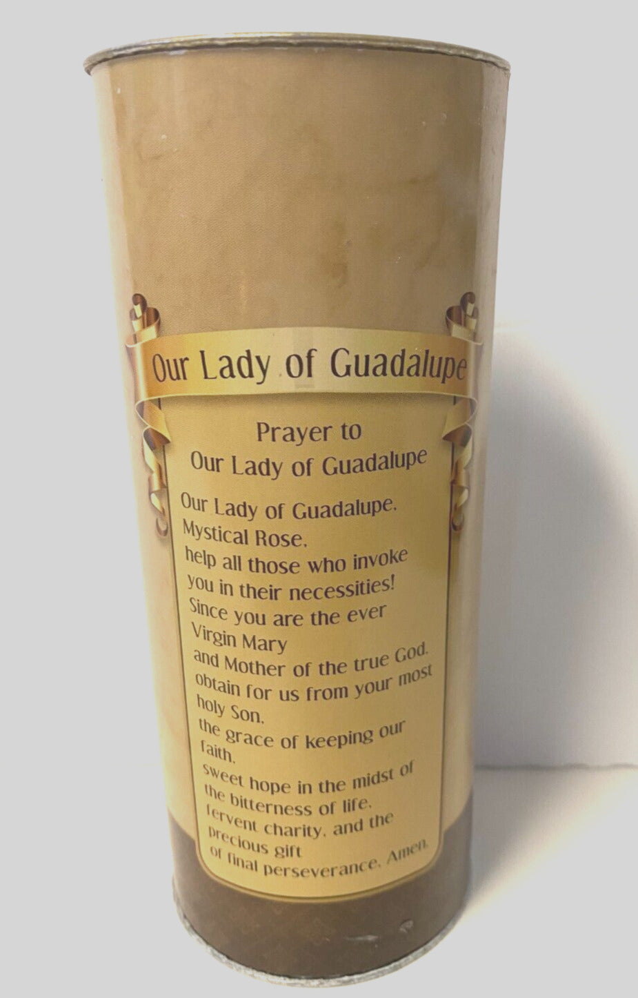 Our Lady of Guadalupe 5.75" Devotional Candle, New - Bob and Penny Lord