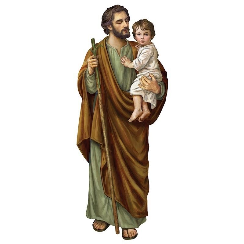Saint Joseph with Child Jesus 3' Wall Plaque, New - Bob and Penny Lord