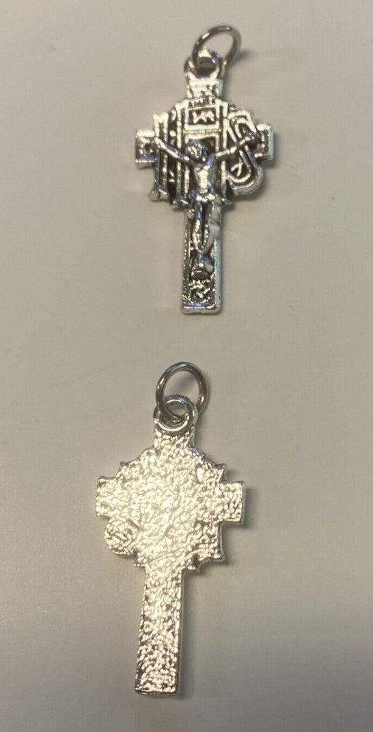 Celtic  Crucifix Pendant 1.00" Silver Plated,  New #15 - Bob and Penny Lord