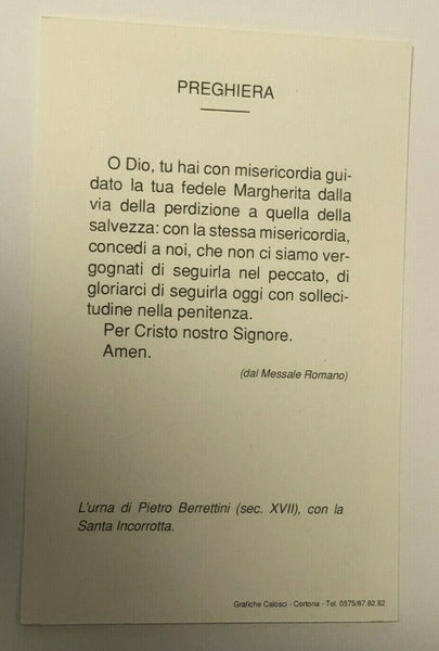 Saint Margaret of Cortona/S. Margherita da Cortona Prayer Card in Italian, New 3