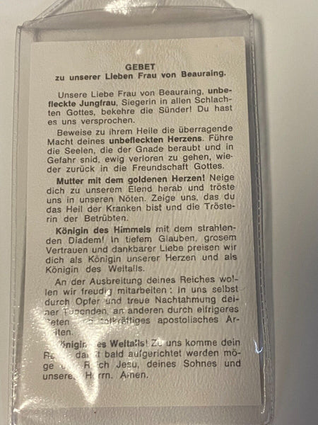 Our Lady of Beauraing Vintage Prayer Card in German, from Belgium, New