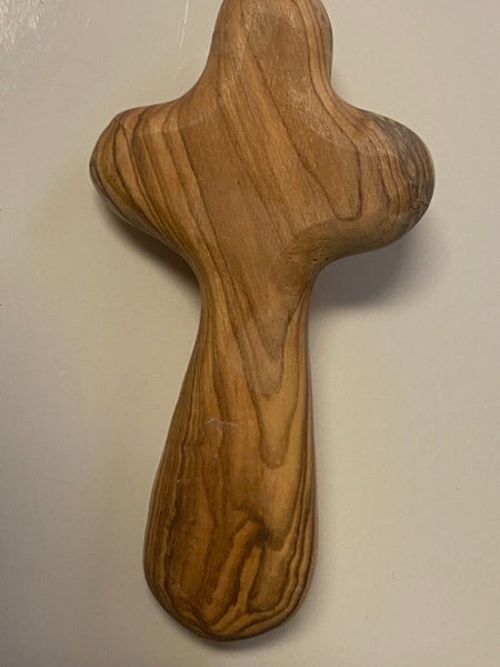 Small Hand Held Olive Wood Cross 3.50" New from Jerusalem