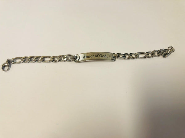 Stainless Steel  Armor of God  8  L Bracelet, New