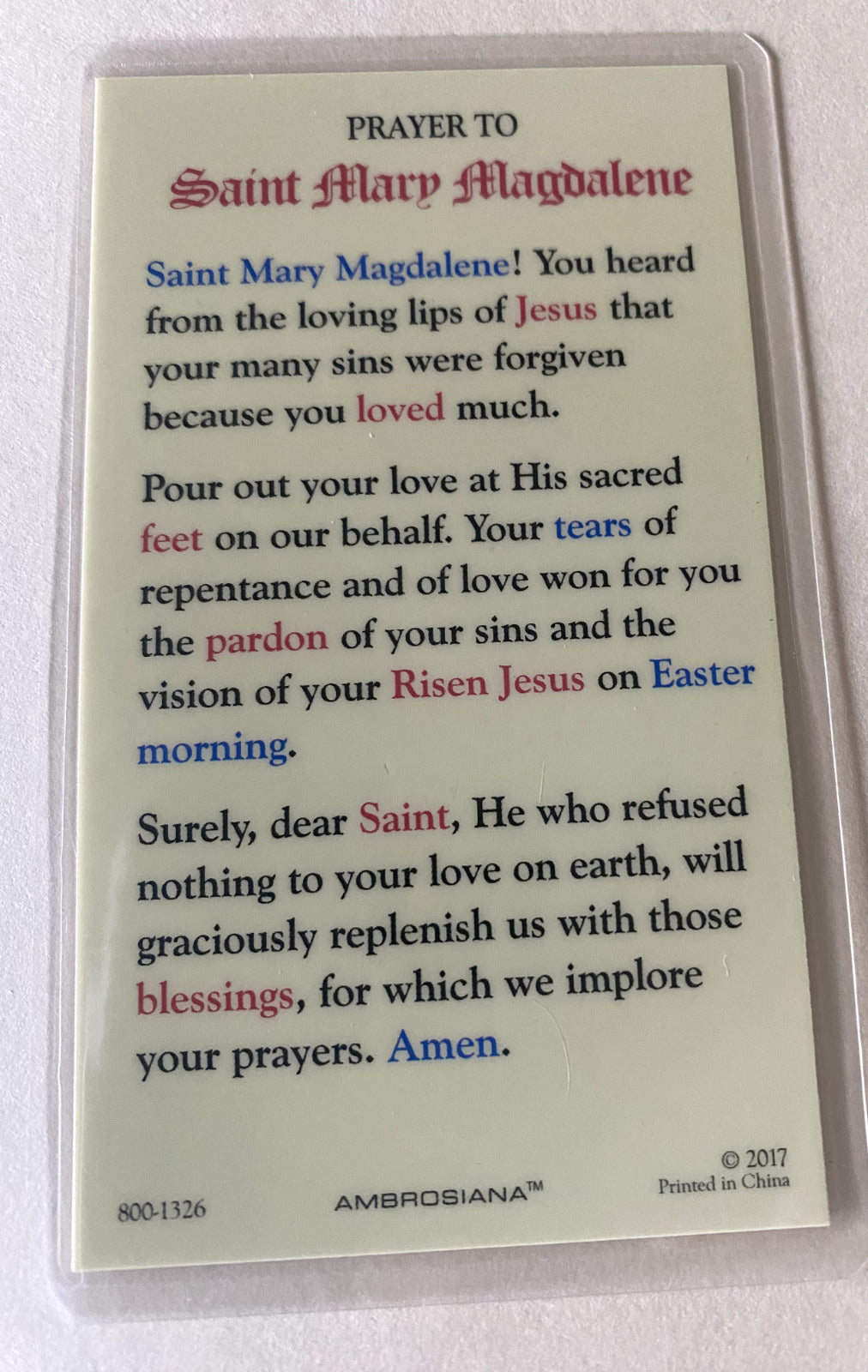 Saint Margaret Mary Alacoque Laminated Prayer Card,New - Bob and Penny Lord