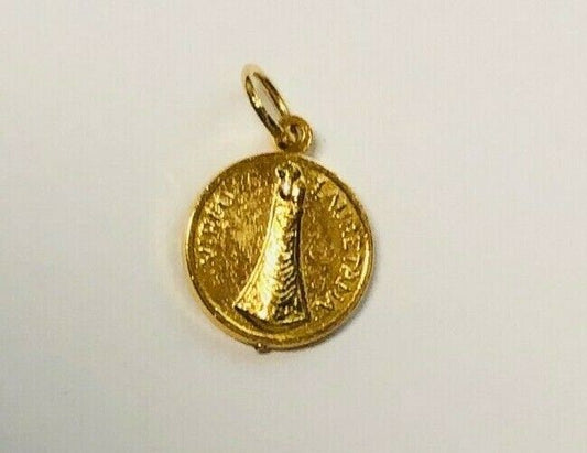 Our Lady of Loreto Gold Tone 2 sided Medal, New From Italy, - Bob and Penny Lord