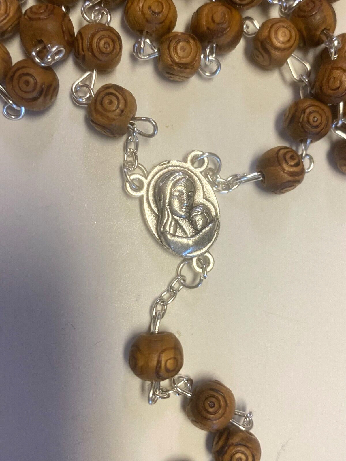 Olive Wood Medium Bead Rosary,New from Jerusalem #2 - Bob and Penny Lord