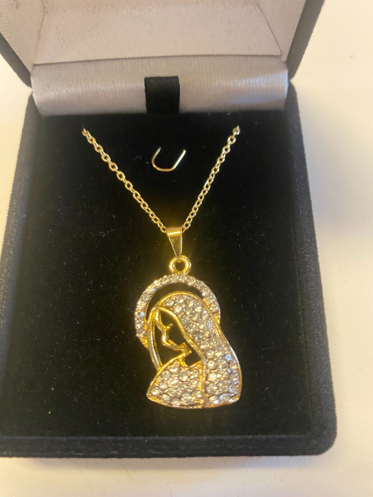 Blessed Mother Brazilian Gold Plated 20" Necklace, New