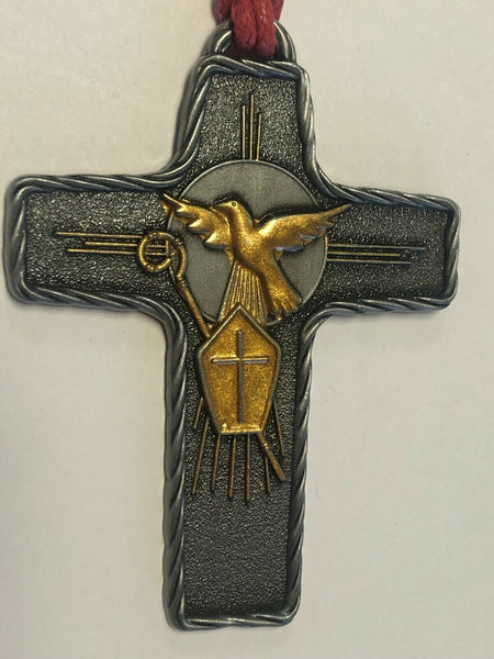 Confirmation Cross on Red Cord, New