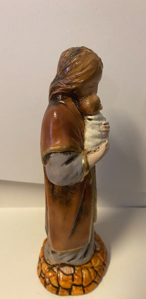Saint Joseph with Child "A Father's Kiss", 7.25" Statue, New from Colombia