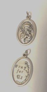 Our Lady of Perpetual Help Silver tone Medal, New