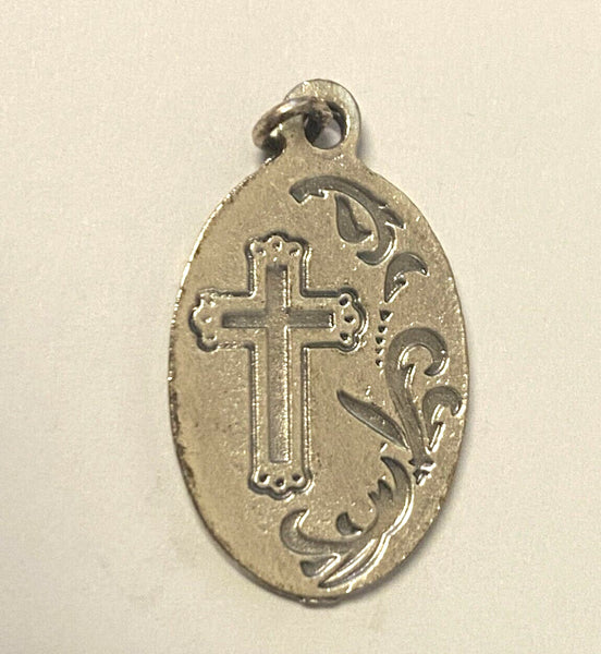 Saint Rita of Cascia Silver tone Medal,  New From Italy
