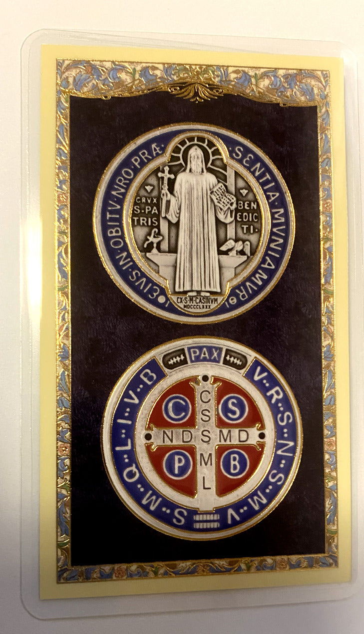 Saint Benedict the Symbolic Meaning of the Medal, Laminated Card, New