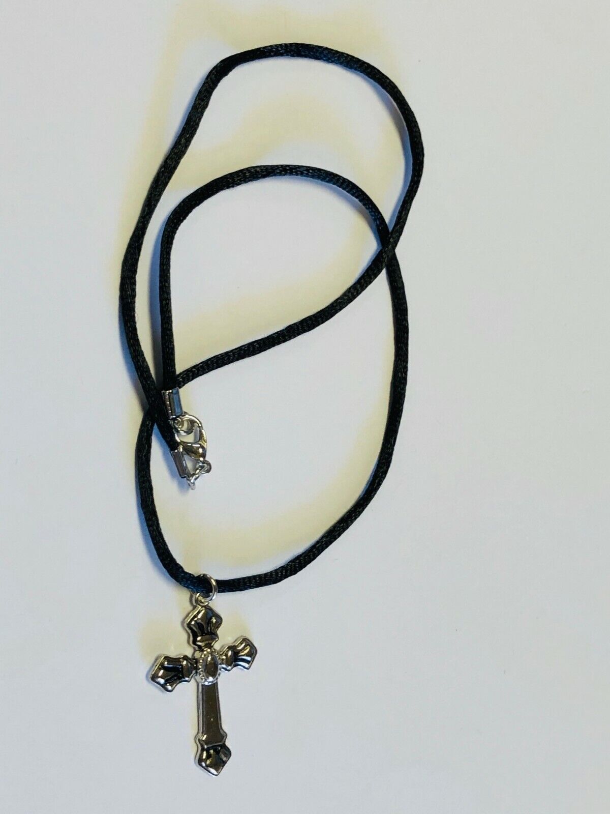 Cross Pendant Necklace with black velvet cord, New