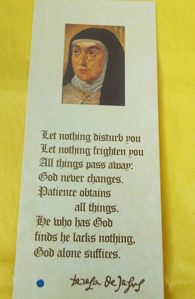 Saint Teresa of Avila Prayer Card/Relic ( Image 2), New from Spain