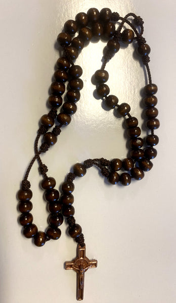Saint Anthony of Padua Wood Rosary Box with Rosary, New from Colombia