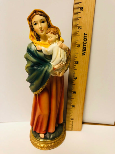 Blessed Mother & Child Jesus Statue  7 3/4"H  Statue, New