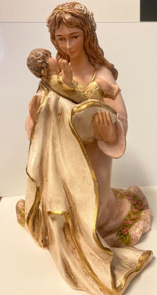 Virgin of Tenderness 7.75" Hand Painted  Statue, New Colombia