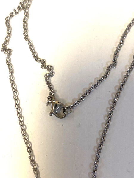 Sacred Heart & Our Lady of Mount Carmel Scapular with Tiny Pictures,Silver, New