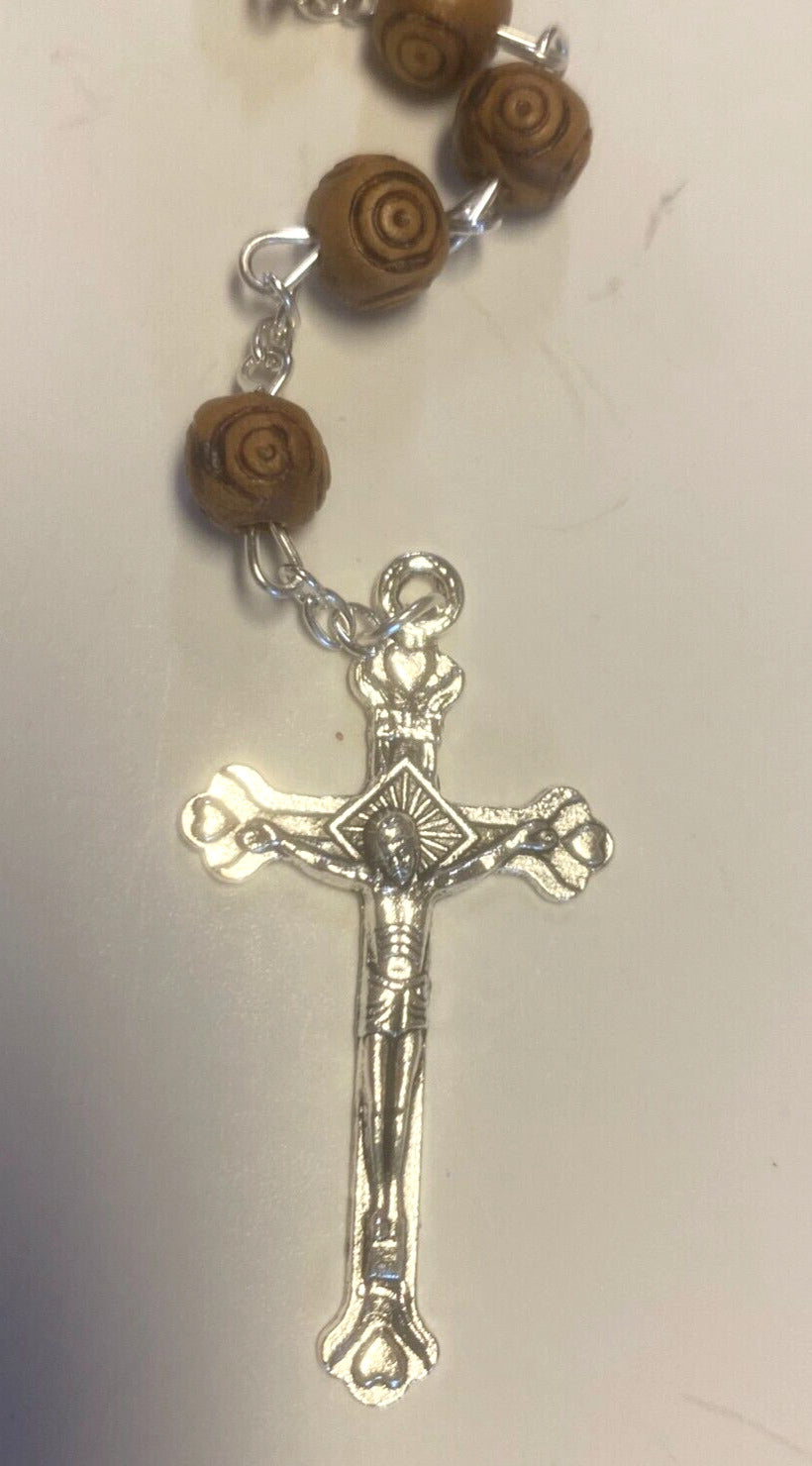 Olive Wood Medium Bead Rosary,New from Jerusalem #2 - Bob and Penny Lord