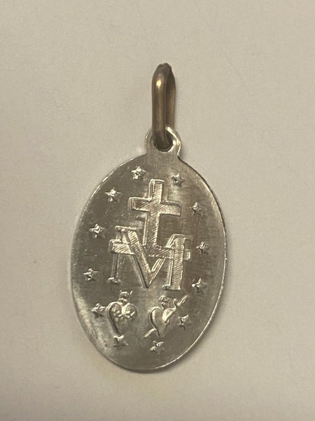 Our Lady of the Miraculous Silver tone  Image .50" Medal, New from Italy