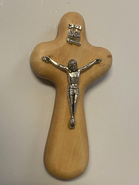 Small Hand Held Olive Wood Cross 3.50" New from Jerusalem