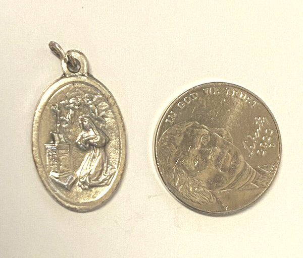 Saint Rita of Cascia Silver tone Medal,  New From Italy