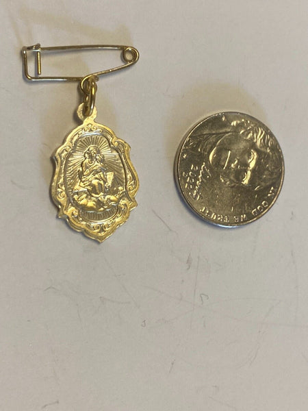 Our Lady of Loreto Gold tone Medal, New from Italy